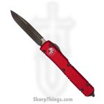 Microtech - 121-13APRD - Ultratech - OTF Auto - Elmax, M390, 204P Bronze Apocalyptic Drop Point - 6061-T6 Aluminum - Red