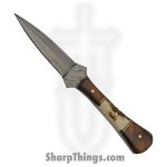 Damascus - DM1267 - Baby Boot Dagger - Fixed Blade Knife - Damascus - Stag Wood - Brown White