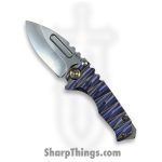 Medford Knife and Tool - MK0084TD-36A1-T1C1-BN - Micro "T" - Folding Knife - S45VN Tumbled Drop Point - Titanium - Bronze Violet Sculpted Lightning