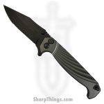 Half Face Blades - HFBCROFOLBK - Crow Folder - Folding Knife - CPM S45VN Coated Clip Point - 7075-T6 Aluminum - Black