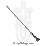 Kit Rae - KR0071 - Vorthelok Sword Cane - 1045 HC Stonewash Dagger - Cord Wrapped - Black