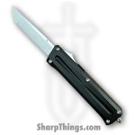 TakCom - TCSTGTNNSW - Stinger - OTF Auto - 154CM Stonewash Tanto - 6061-T6 Aluminum - Black