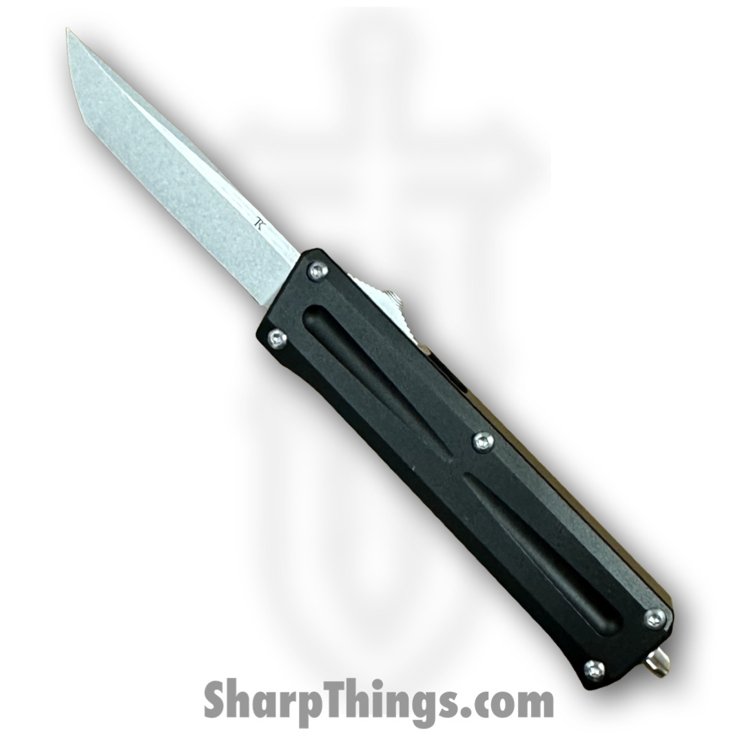 d2fa558a-b3a4-4af4-907b-0b18f118ff11_TCSTGTNNSW_1.jpg TakCom - TCSTGTNNSW - Stinger - OTF Auto - 154CM Stonewash Tanto - 6061-T6 Aluminum - Black - Image 1