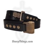Microtech - 700-APISBK-MCK - APIS Belt Men's - Titanium Bronze Buckle - Water Buffalo Leather - Black