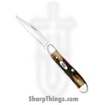 Case Cutlery - CA09443 - Peanut - Folding Knife - Tru-Sharp Surgical Stainless Steel Mirror Polished Multi - Red Stag - Brown