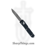 Microtech - 121-10AP - Ultratech - OTF Auto - Elmax, M390, 204P Apocalyptic Drop Point - 6061-T6 Aluminum - Black