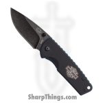 Case Cutlery - CA52161 - Harley Tec X - Folding Knife - Stainless Stonewash Coated Drop Point - G10 - Black