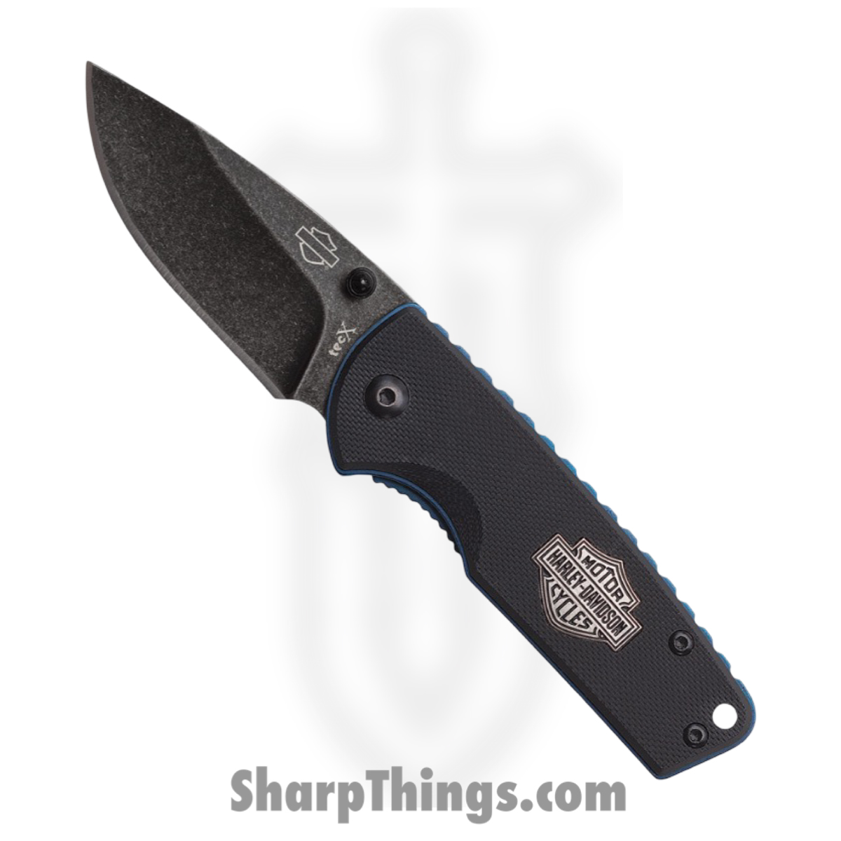 d45fed39-9a20-4209-ad4b-e0bbd44a358b_CA52161_1.jpg Case Cutlery - CA52161 - Harley Tec X - Folding Knife - Stainless Stonewash Coated Drop Point - G10 - Black - Image 1