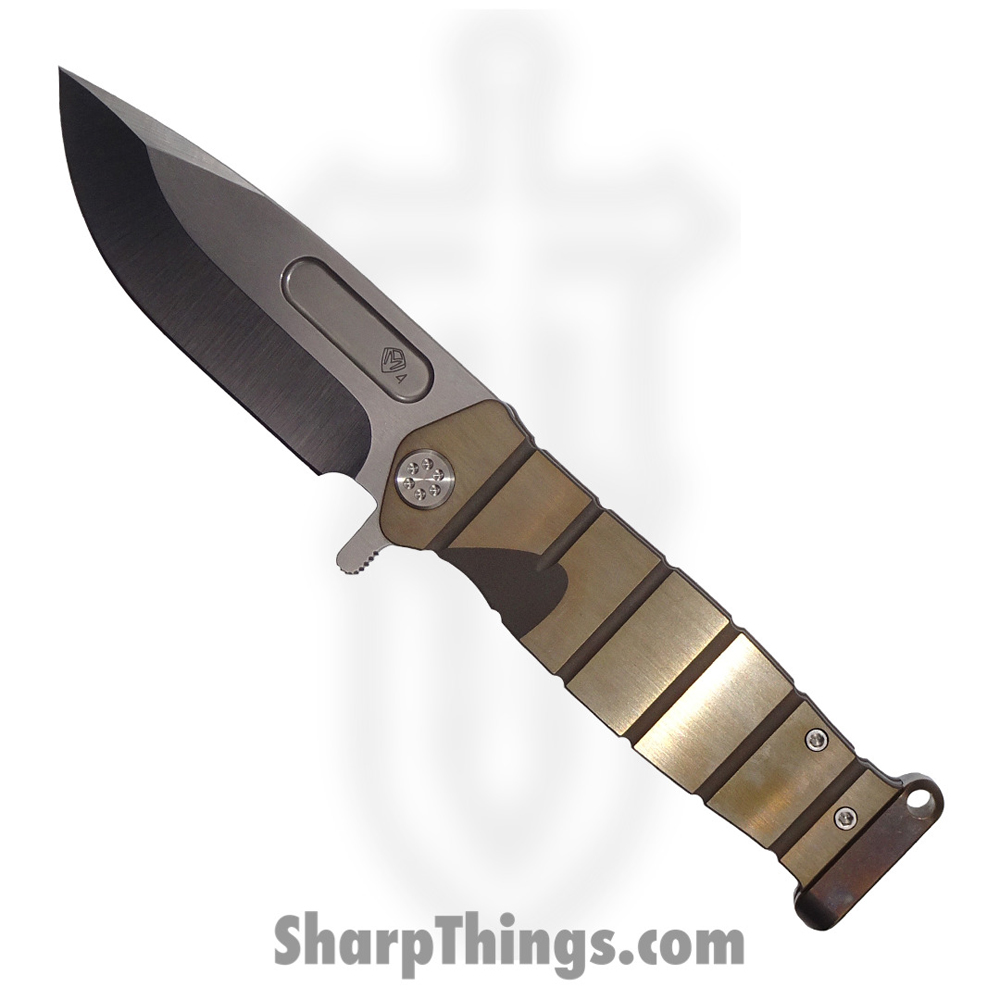 d4863051-6c71-408c-b193-6dffc75dfaea_MK2044TQ-36A1-TSC1-P1_1.jpg Medford Knife - MK2044TQ-36A1-TSC1-P1 - USMC Fighter Flipper Knife - S45VN Tumbled - BB/Faced Bronze - Image 1