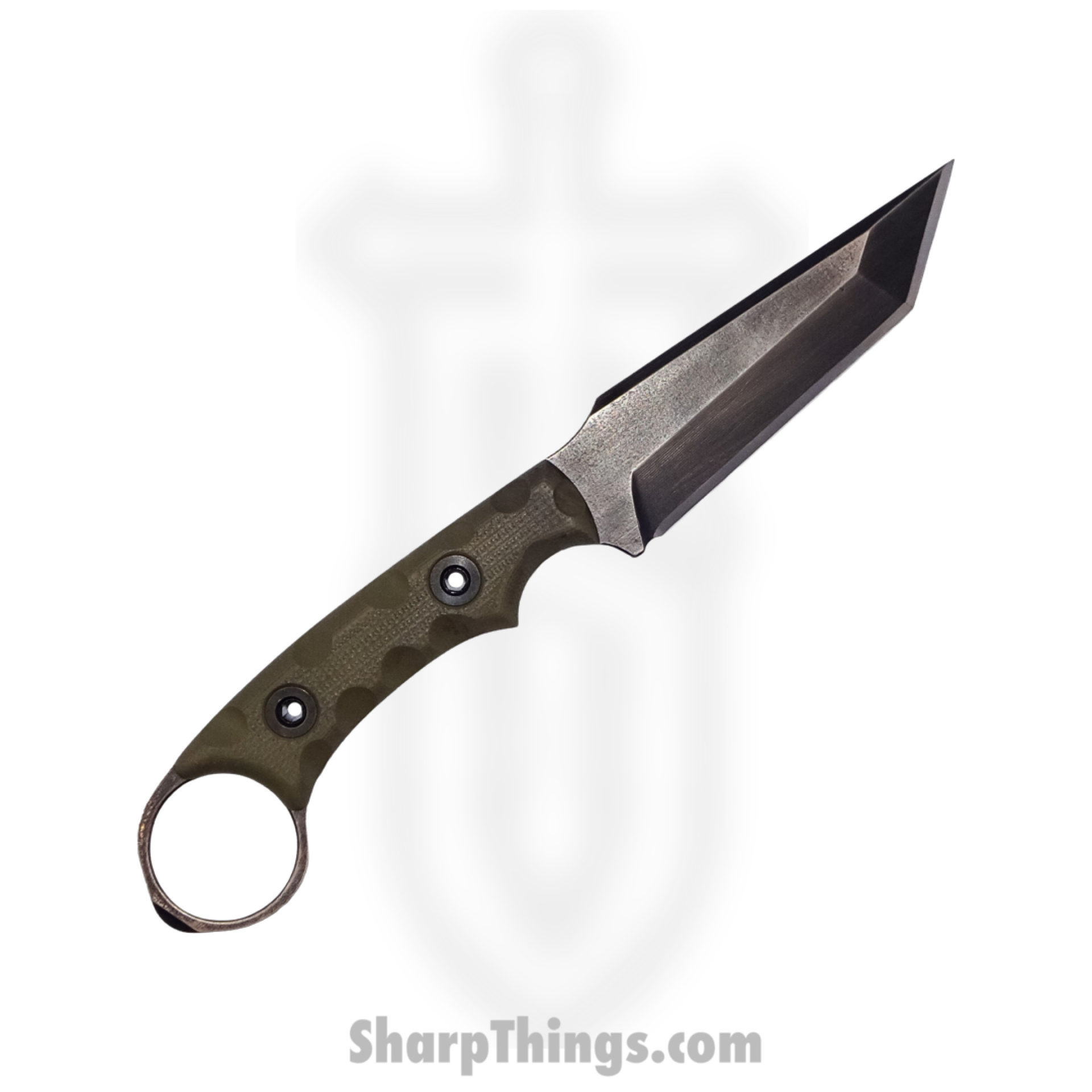 d53ac7e2-1ef2-4e8d-a708-d7fe7f6ebd72_NtHwkODGG_1.jpg T.Kell Knives - NtHwkODGG - Nighthawk CG - Fixed Blade Knife - 80crv2 Nickle Boron Coated Rev Tanto - G10 - OD Green Grenade Grip - Image 1