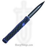 Heretic Knives - H020-10A-PU - Cleric II - OTF Automatic - Magnacut Two Tone D/E - Aluminum - Purple w/Black SS Inlay