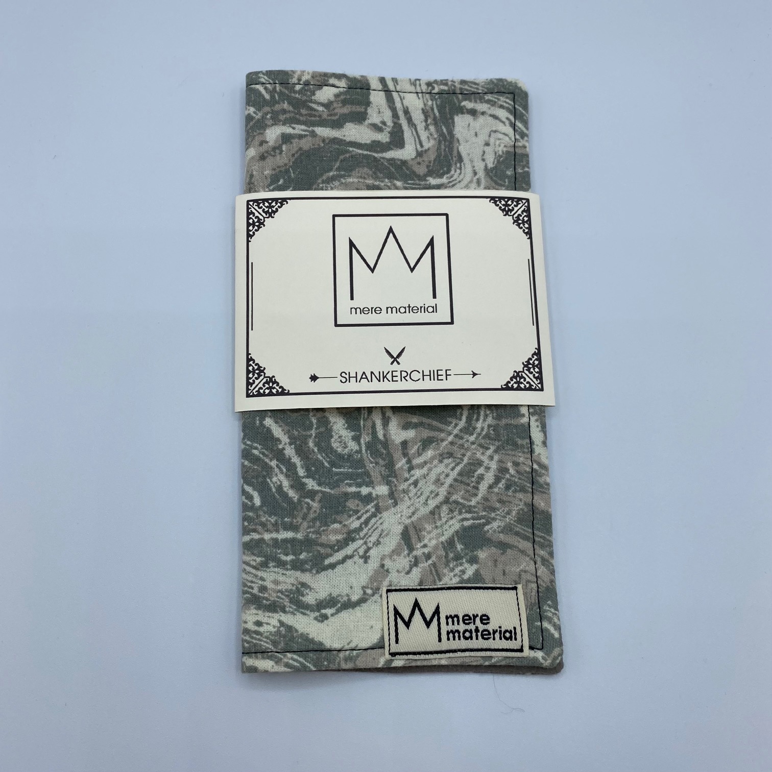 d5448950-9ea8-455e-a51f-38cb8cd4a814_MM009_1.jpg Mere Material Shankerchief - MM009 - Handmade Handkerchief - Olive Swirll - Image 1