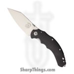Bastinelli Creations - BAS209 - Dragotac Compact - Folding Knife - D2 Stonewash Wharncliffe - G10 - Black