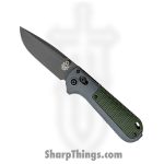 Benchmade - 430BK - Redoubt - Folding Knife - D2 Coated Drop Point - Grivory - Gray Green