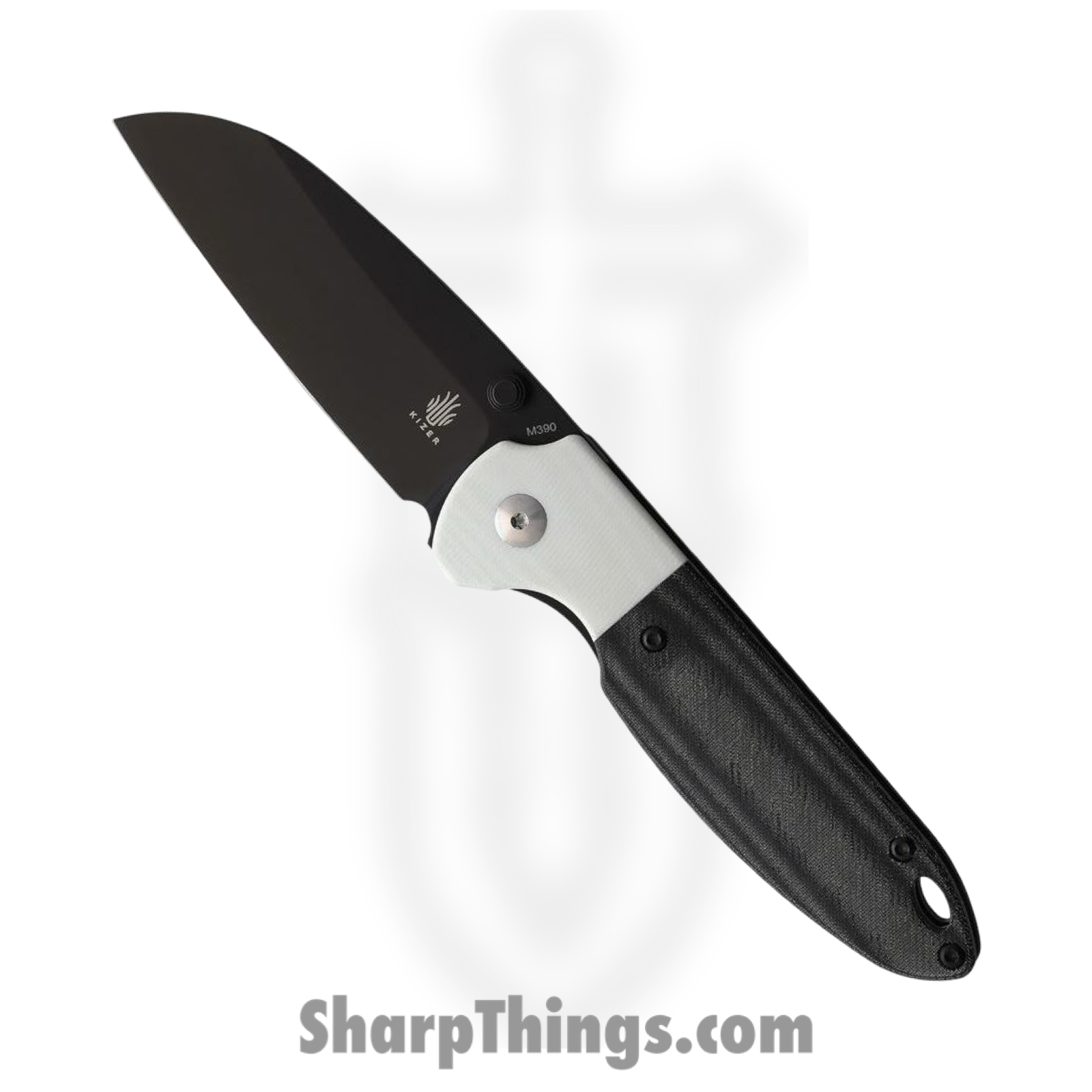 d6af2483-7c0b-49bc-9f26-5fc912bcc28b_KIV3575A2_1.png Kizer Cutlery - KIV3575A2 - Deviant - Folding Knife - M390 Stonewash Coated Sheepsfoot - G10 Micarta - Black White - Image 1