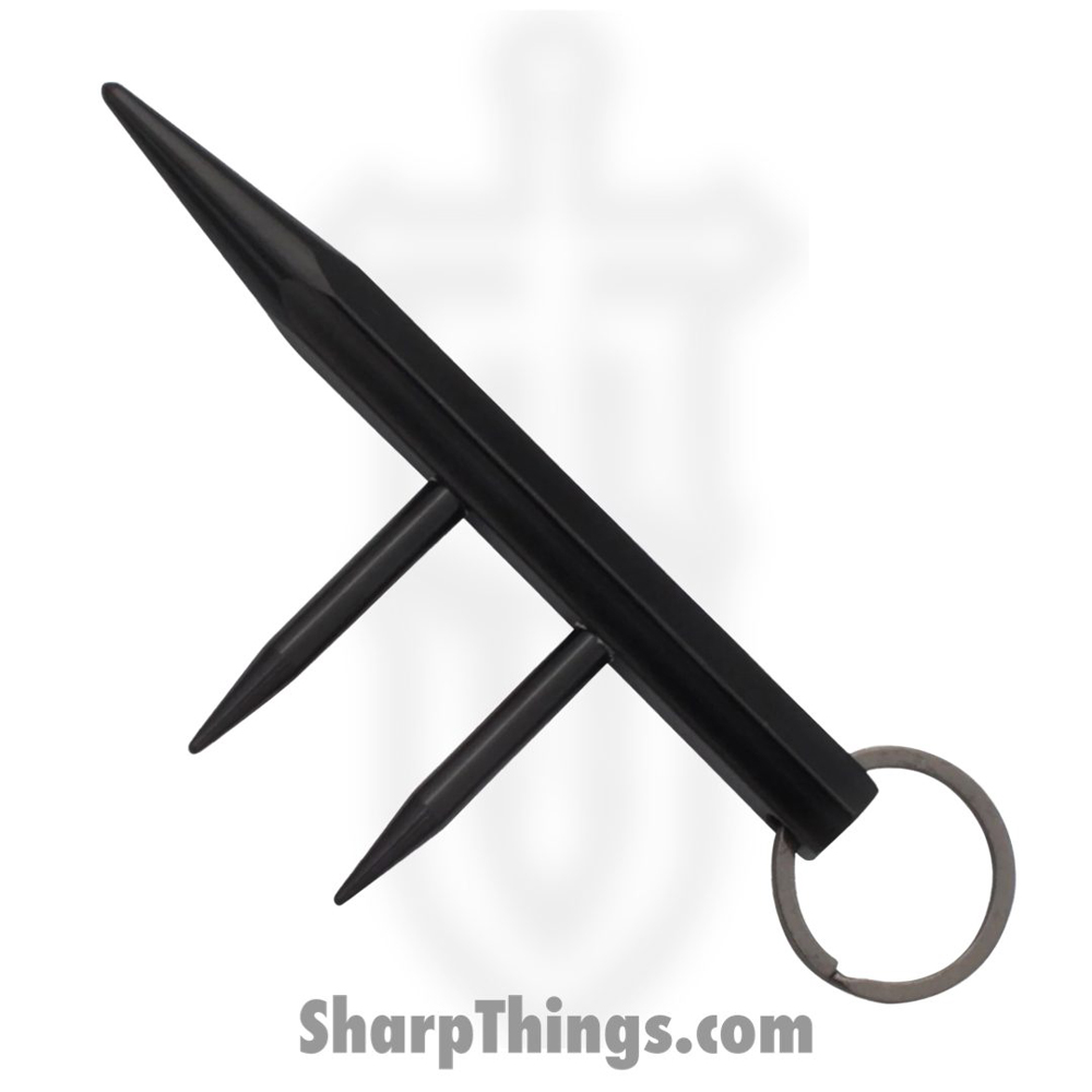 d7058fc9-b2eb-4a8c-add6-77b16f894417_P-15946-BK_1.jpg Panex - P-15946-BK - Fancy Defense Dealer Two Prong Kubotan - Aircraft Aluminum - Black - Image 1