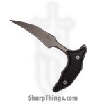 Microtech - 218-9GTBKS - Bee Bastinelli - Fixed Blade Knife - M390 Blasted Hawkbill - G10 - Black
