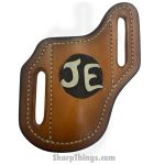 Cave Blades - Md+BltHlstrJE - Medium Full Grain Leather Hip Knife Holster - Ornate