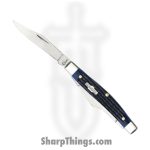 Case Cutlery - CA02806 - Medium Stockman - Folding Knife - Tru-Sharp Stainless Polished Clip Sheepfoot Pen - Corn Cob Jigged Bone - Blue