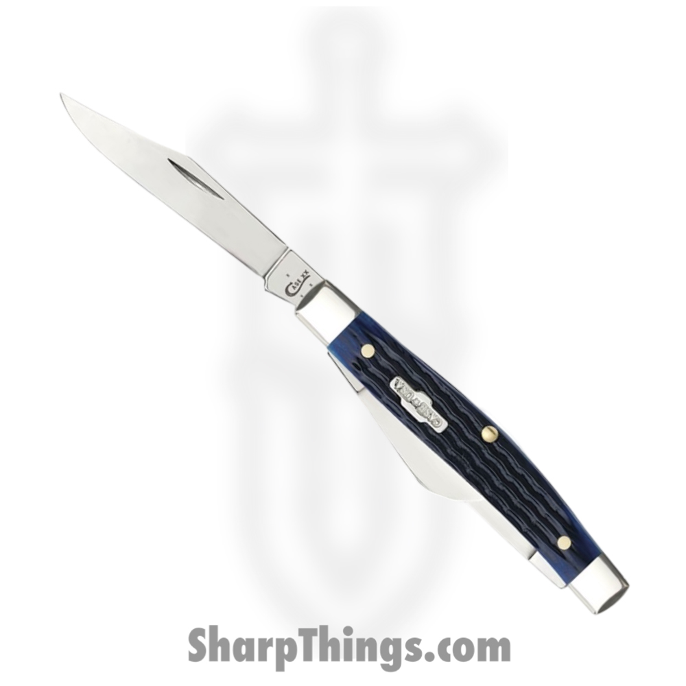 d77196a8-5725-4d97-a150-6d1023371e49_CA02806_1.jpg Case Cutlery - CA02806 - Medium Stockman - Folding Knife - Tru-Sharp Stainless Polished Clip Sheepfoot Pen - Corn Cob Jigged Bone - Blue - Image 1