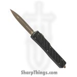 Microtech - 147-13APCFS - UTX-70 Signature Series - OTF Auto - Elmax, M390, 204P Bronze Dagger - Carbon Fiber - Black
