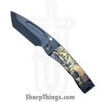 Medford Knife and Tool - MK0454PT-30PV-TPC1-BP - Marauder-H - Folding Knife - S45VN Coated Tanto - "Steampunk Skull" Titanium - Black