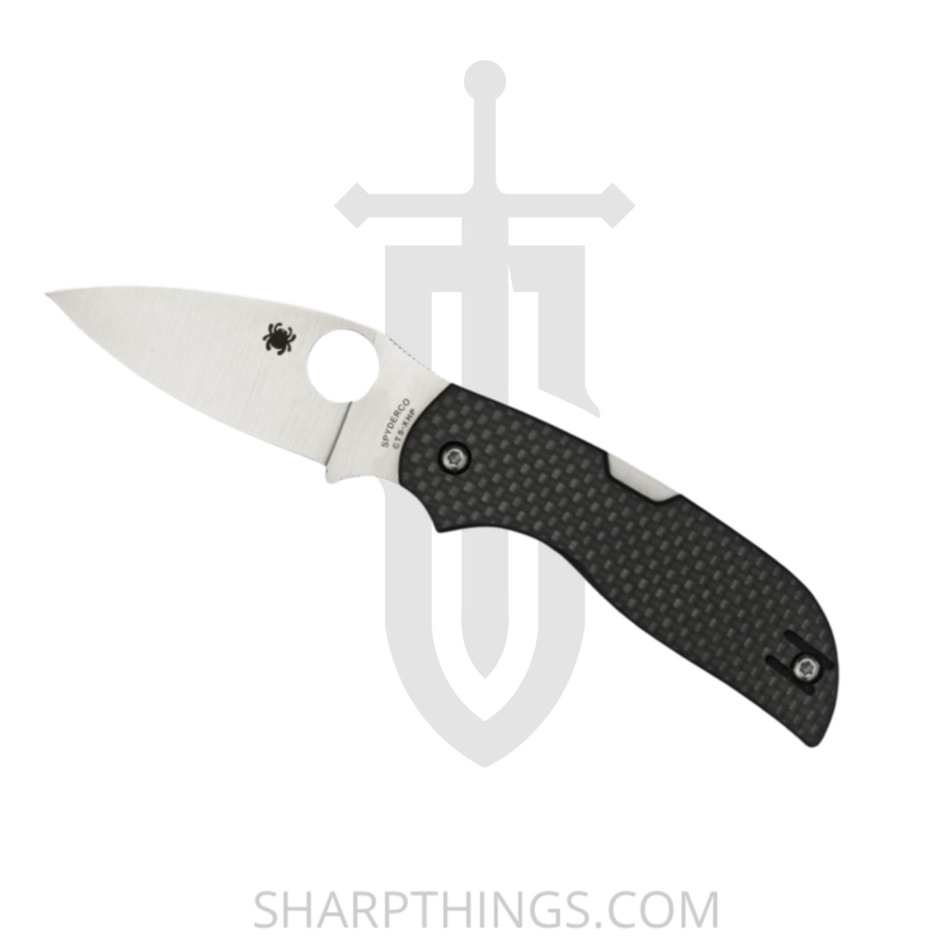 d916259c-b6e0-45a0-be79-61300e4f2b14_SC152CFP_1.jpg Spyderco - SC152CFP - Chaparral - Folding Knife - CTS-XHP Satin Drop Point - Carbon Fiber - Black - Image 1