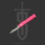 Microtech - 148-1 PK - UTX-70 - OTF Auto - Elmax, M390, 204P Coated Drop Point - 6061-T6 Aluminum - Pink