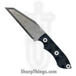 T.Kell Knives - GuardBlkMic - Guardian - Fixed Blade Knife - 80crv2 Nickle Boron Coated Rev Tanto - Micarta - Black