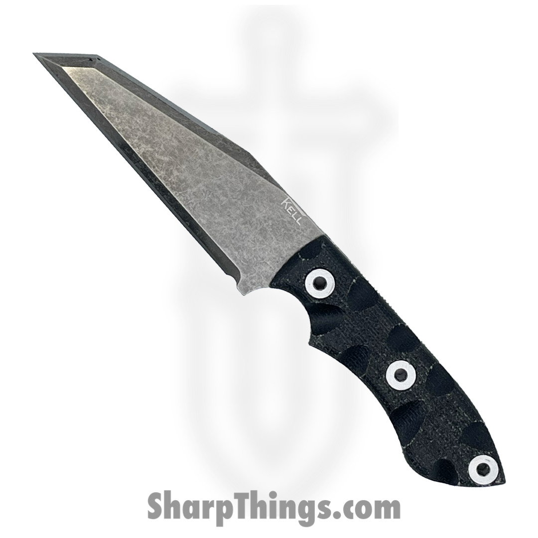 d94f525e-6205-47c2-ad94-7892108ea491_GuardBlkMic_1.jpg T.Kell Knives - GuardBlkMic - Guardian - Fixed Blade Knife - 80crv2 Nickle Boron Coated Rev Tanto - Micarta - Black - Image 1