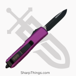 Microtech - 231-1VI - UTX-85 - OTF Auto - Elmax, M390, 204P Coated Drop Point - 6061-T6 Aluminum - Violet