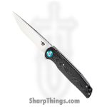 Bestech Knives - BTKG19A - Ascot - Folding Knife - D2 Satin Drop Point - G10 Carbon Fiber - Black