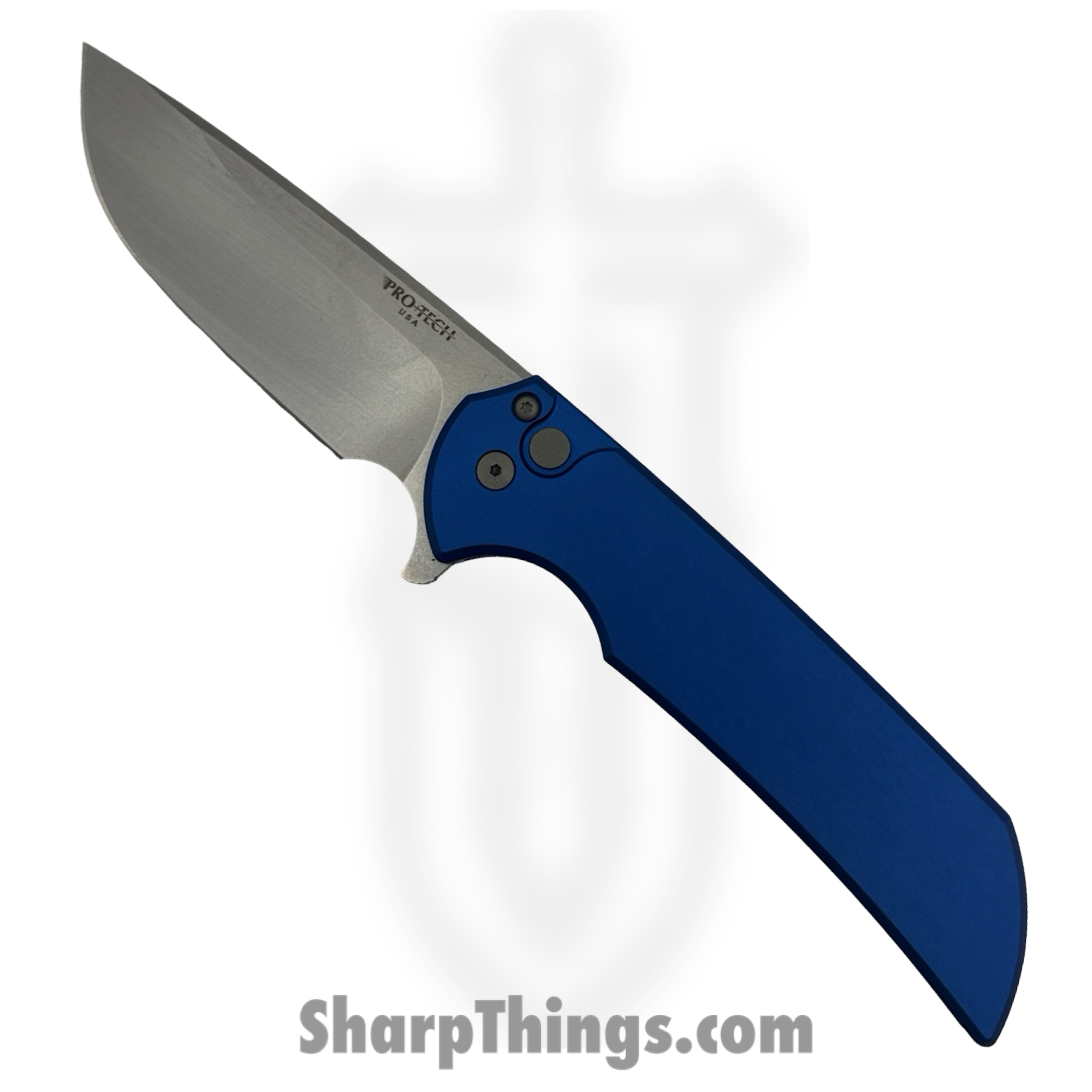dad808c3-414a-4f21-81dd-26cfa45d28e9_MX101-Blue_12-scaled-1.png ProTech - MX101-Blue - Mordax - Folding Knife - CPM MagnaCut Stonewash Drop Point - Aluminum - Blue - Image 1