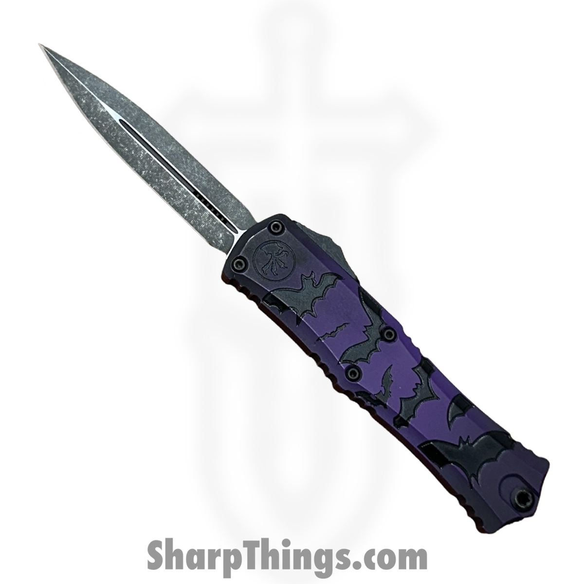 dae930e1-52b8-4311-96c1-b1a18256c422_1702M-1HWBAS_1.jpg Microtech - 1702M-1HWBAS - Hera II Mini - Signature Series - OTF Auto - Bats - M390MK Apocalyptic Dagger - Purple - Image 1