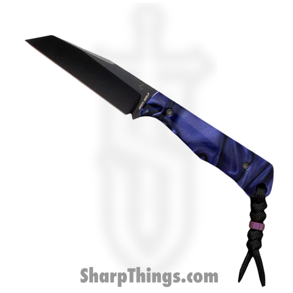 dae959db-bee2-4436-80d7-a92fe34eab6f_COLLU-01-PUR-KIR_1.jpg Jack Wolf Knives - COLLU-01-PUR-KIR - Collusion - Fixed Blade Knife - S90V Coated Reverse Tanto - Kirinite - Purple Wave - Image 1