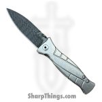 Les George - LG_MK3_D_SWP - MK3 - Folding Knife - Sweep Stonewash Ti - Damascus Spear Point - Gray