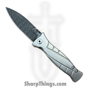 Les George - LG_MK3_D_SWP - MK3 - Folding Knife - Sweep Stonewash Ti - Damascus Spear Point - Gray