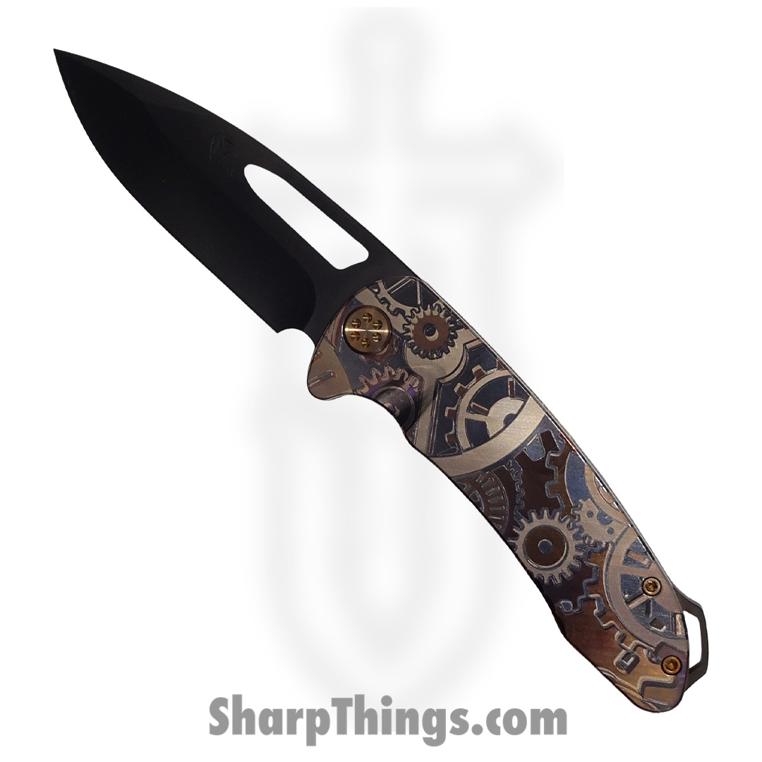 dafa7fbc-8adb-403e-b417-3b0ef4adb1b6_MK0384PQ-36A1-T1C1-BP_1.jpg Medford Knife - MK0384PQ-36A1-T1C1-BP - On Belay Folder - S45VN PVD - Bronze "Steampunk Gears" - Image 1