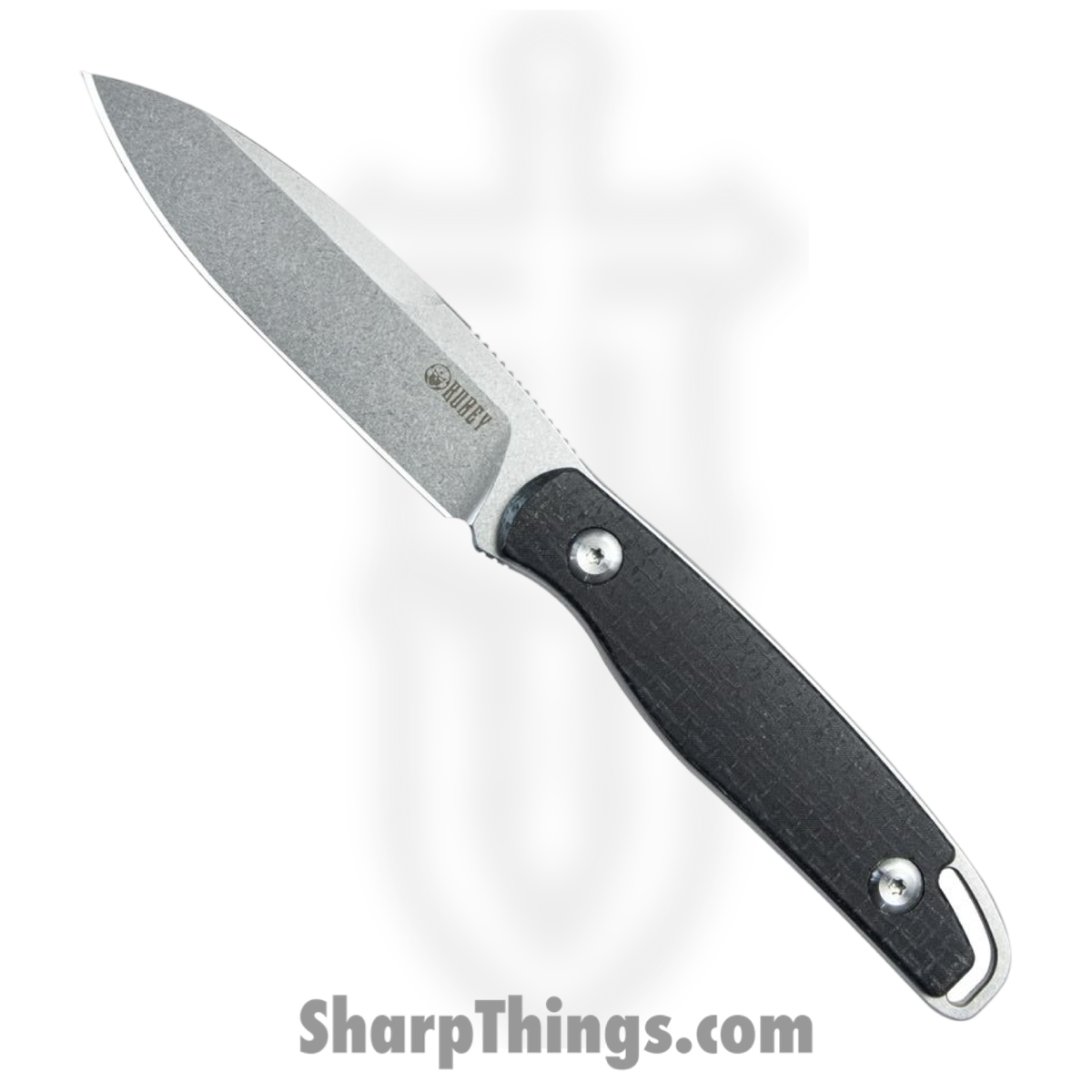 db2b1b25-593f-4429-a20b-ce06e6725807_KUB357A_1.jpg Kubey - KUB357A - Dust Devil - Fixed Blade Knife - 14C28N Stonewash Spear Point - Micarta - Black - Image 1