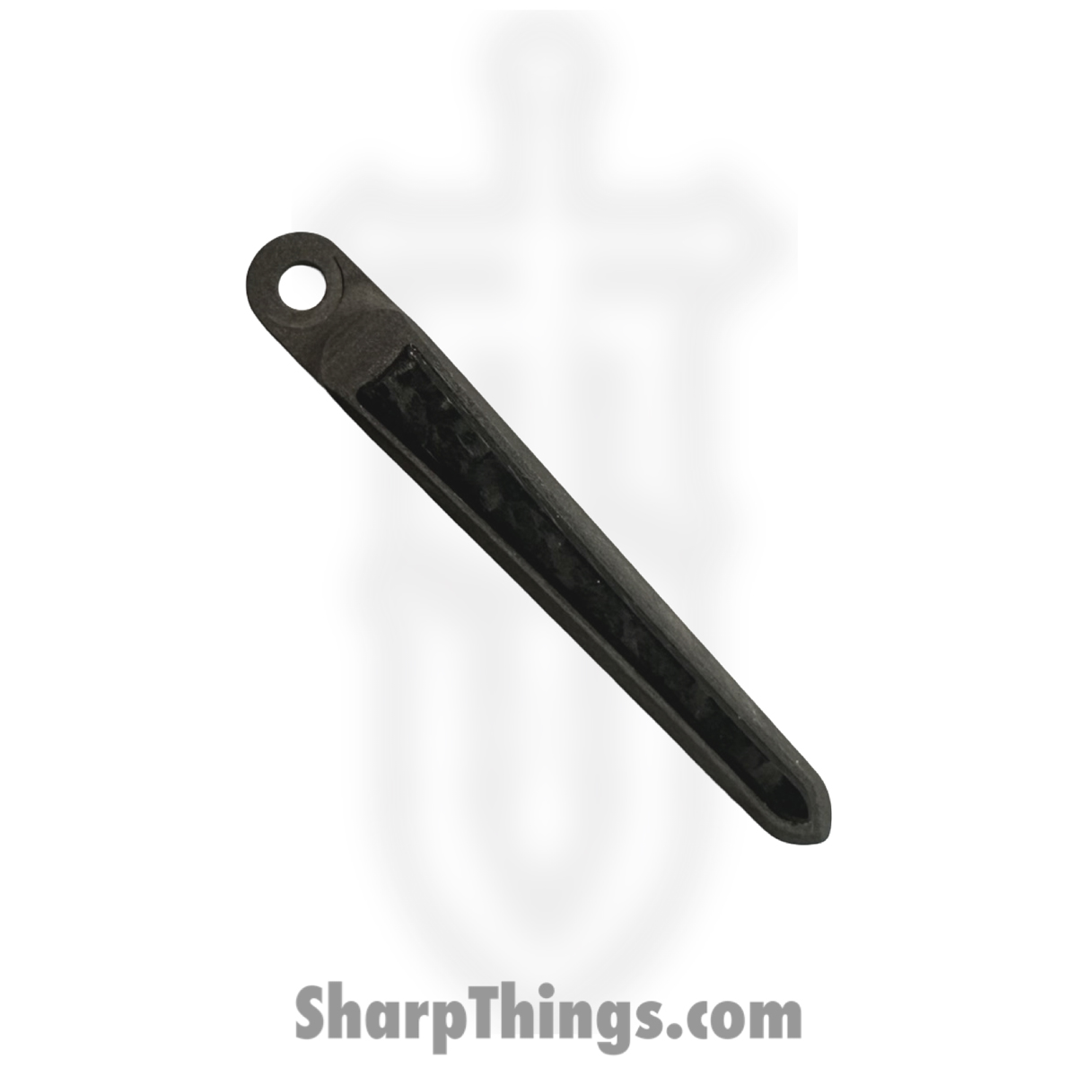 db3572cb-bbc0-43da-8eaf-0ecb5cfaf273_CRKCPLAGLBLCF_1.jpg Millit Knives - CRKCPLAGLBLCF - Inlay CRK Clip - All Blasted - Sandblast - Carbon Fiber - Black - Image 1