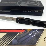 Microtech - 122II-11S - Ultratech II - OTF Auto - Elmax, M390, 204P Stonewash Dagger - 6061-T6 Aluminum - Black