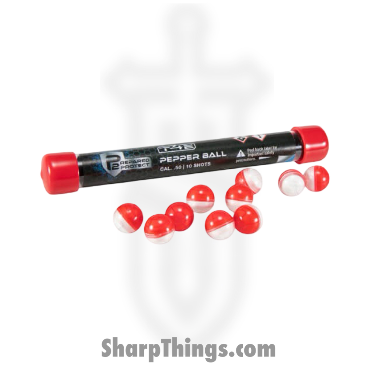 db572967-1eb9-4b2f-9a79-75c12ad80a1f_2292301_1.jpg Umarex - 2292301 - P2P T4E Pepper Rounds .50 Cal - 10 Count - Red and White - Image 1