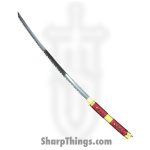 SBC - SANDAI0125 - Sandai Kitetsu - Fixed Blade Knife - 1045 HC Two Tone Katana - Cord Wrapped - Red