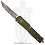 Microtech - 149-12OD - UTX-70 - OTF Auto - Elmax, M390, 204P Stonewash Tanto - 6061-T6 Aluminum - OD Green