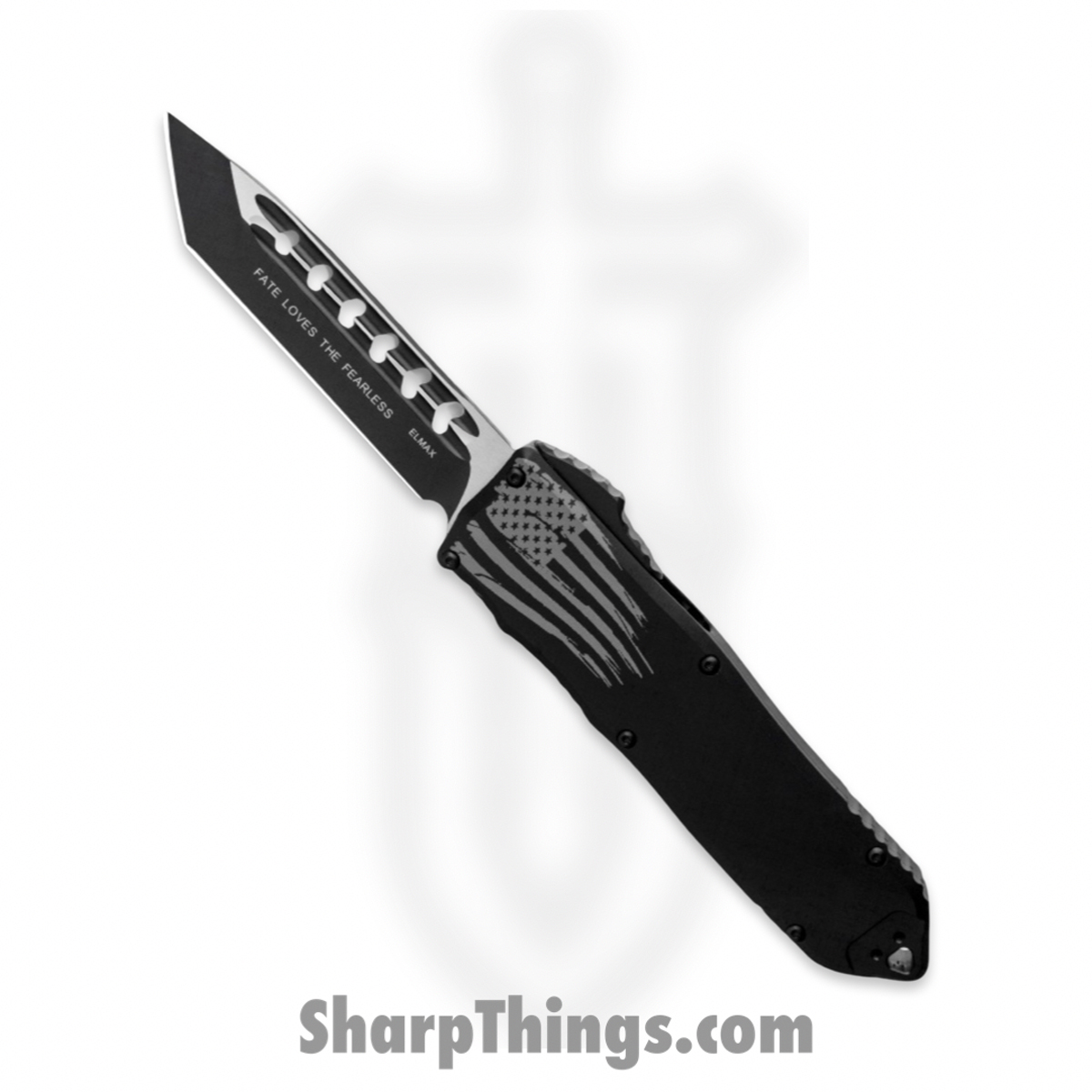 dc47b942-9254-411f-ab7f-0e01ca12e209_GT103221_1.jpg Guardian Tactical - GT103221 - Recon Elite - OTF Auto - Elmax - 2-Tone Tanto - Black - Image 1