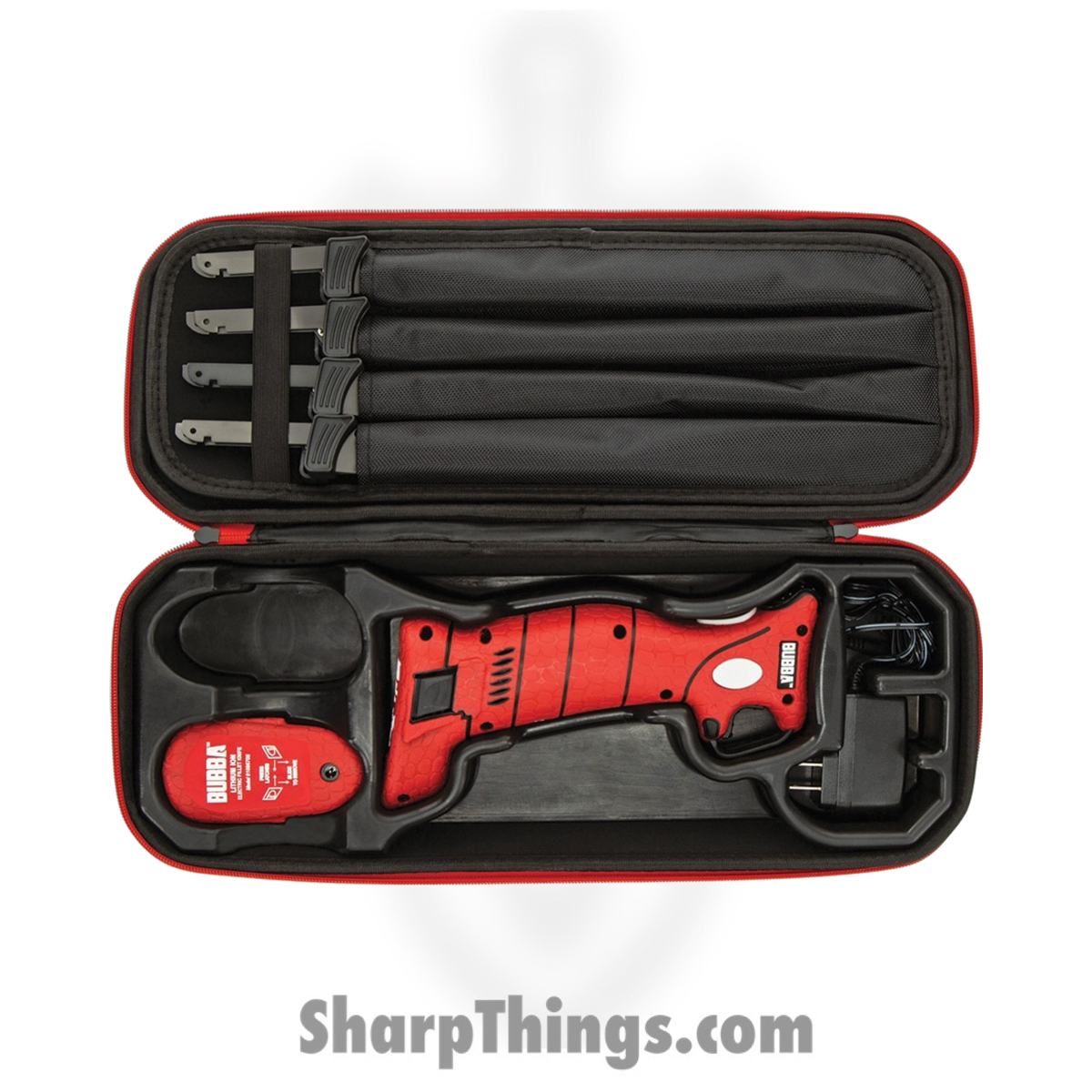 dc78ea13-ca55-4689-8293-451c4976831e_BUB1095705_1.jpg Bubba Blade - BUB1095705 - Electric Fillet Knife - Fixed Blade Knife - Coated - Aluminum - Red Black - Image 1