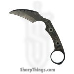 T.Kell Knives - FLNRnWoodgrn - FLN Integral Ring Black Recon - Fixed Blade Knife - 80crv2 Coated Hawkbill - G10 - Woodgrain