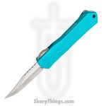 Heretic Knives - H022B-2A-TQ - Manticore S - OTF Auto - Elmax Stonewash Bowie - 6061-T6 Aluminum - Turquoise