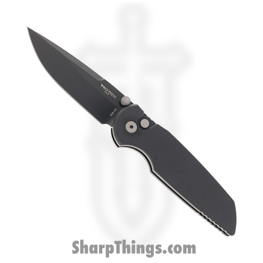 dd6e79d7-4499-498e-bb82-0a7b2e54a6fd_INT103_1.jpg ProTech - INT103 - TR-3 Integrity - Folding Knife - S35VN Coated Spear Point - Aluminum - Black - Image 1