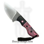 Cave Blades - CBSamDP1023d - Samaritan - Fixed Blade Knife - 154CM Satin Drop Point - Crazy Fiber - Pink Black
